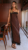Naliah Maxi Dress - Chocolate/Black