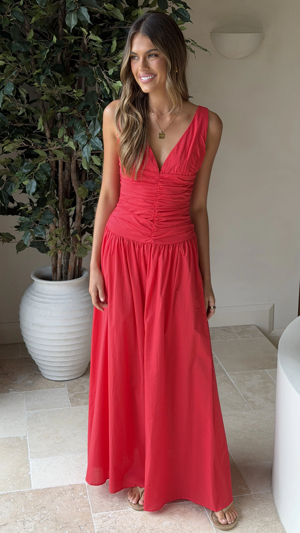Sanya Maxi Dress - Red