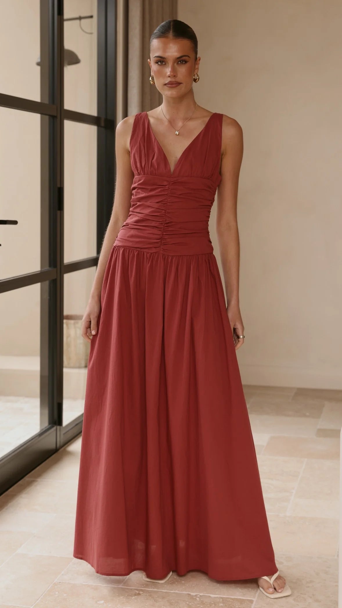 Sanya Maxi Dress - Burgundy
