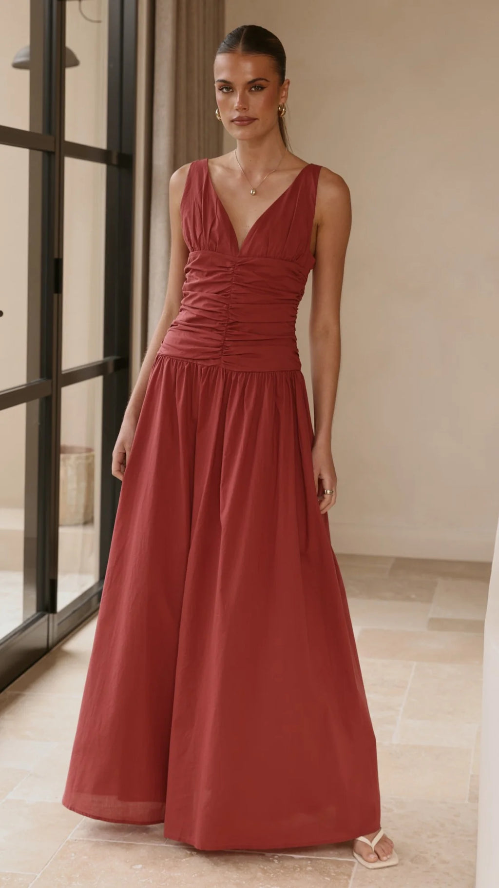 Sanya Maxi Dress - Burgundy