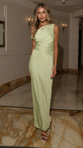 Auria Off Shoulder Maxi Dress - Key Lime
