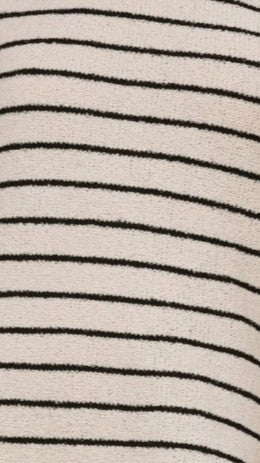Robin Off Shoulder Mini Dress - Cream/Black Stripe