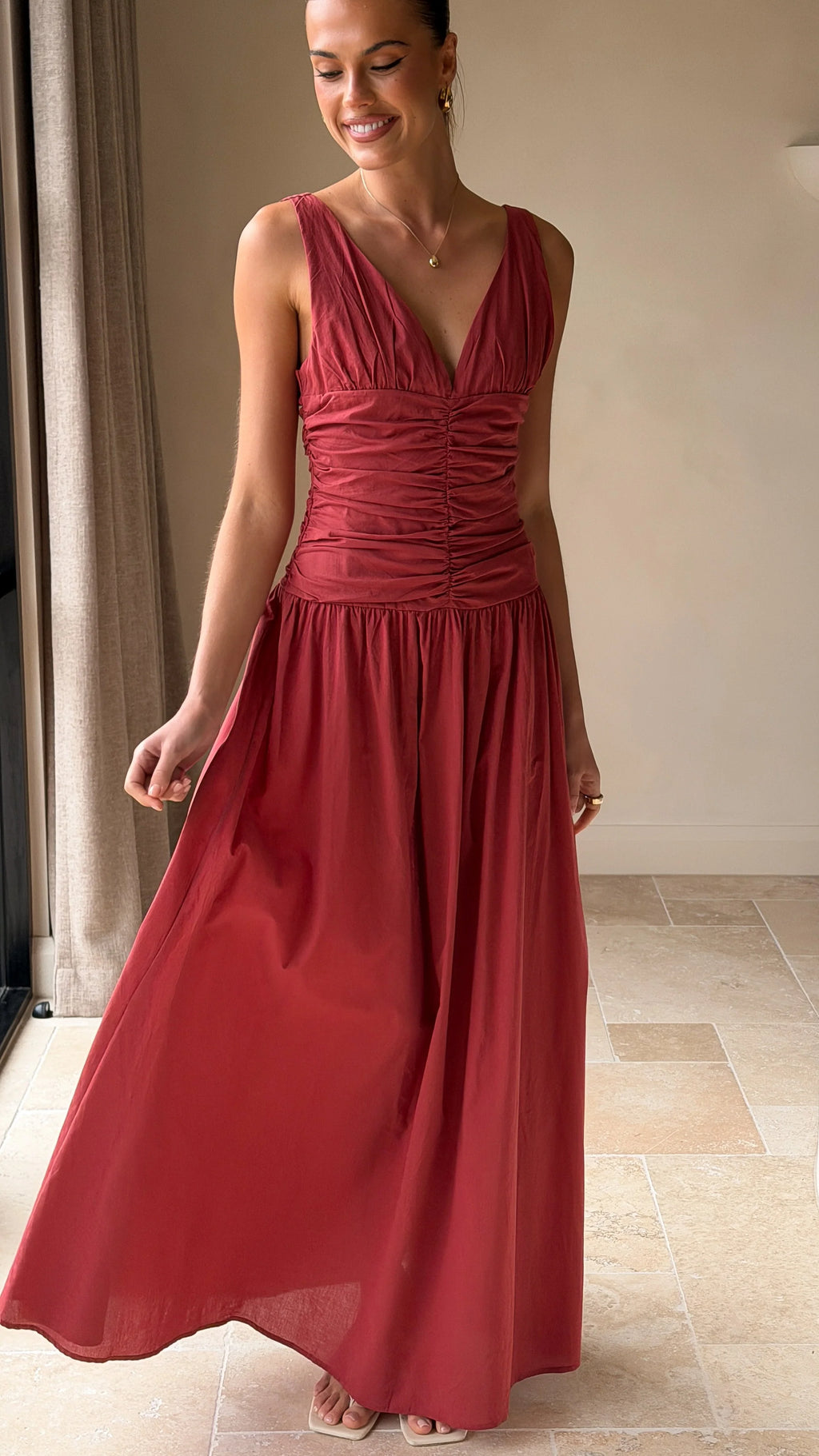 Sanya Maxi Dress - Burgundy
