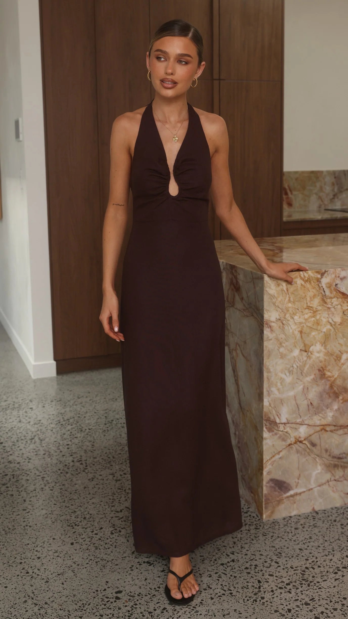 Larna Maxi Dress - Chocolate