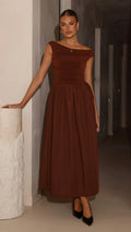 Immy Midi Dress - Brown