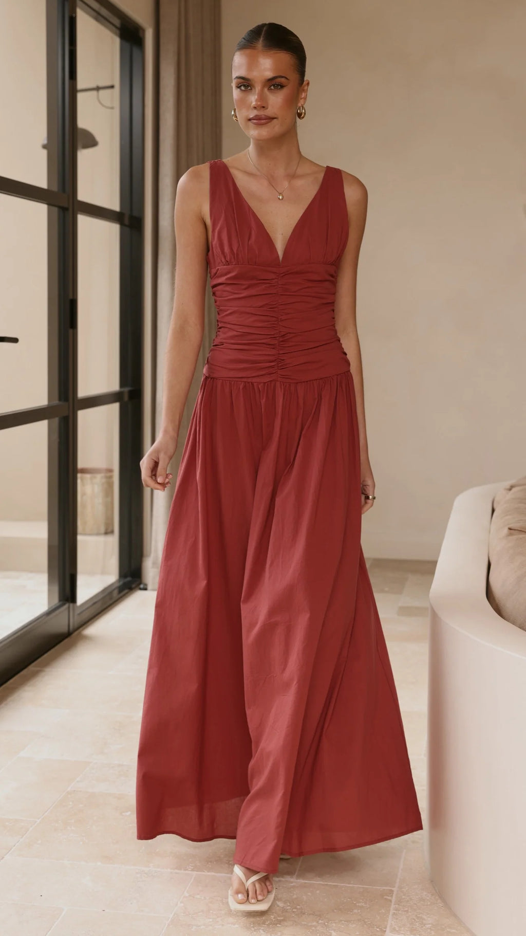 Sanya Maxi Dress - Burgundy