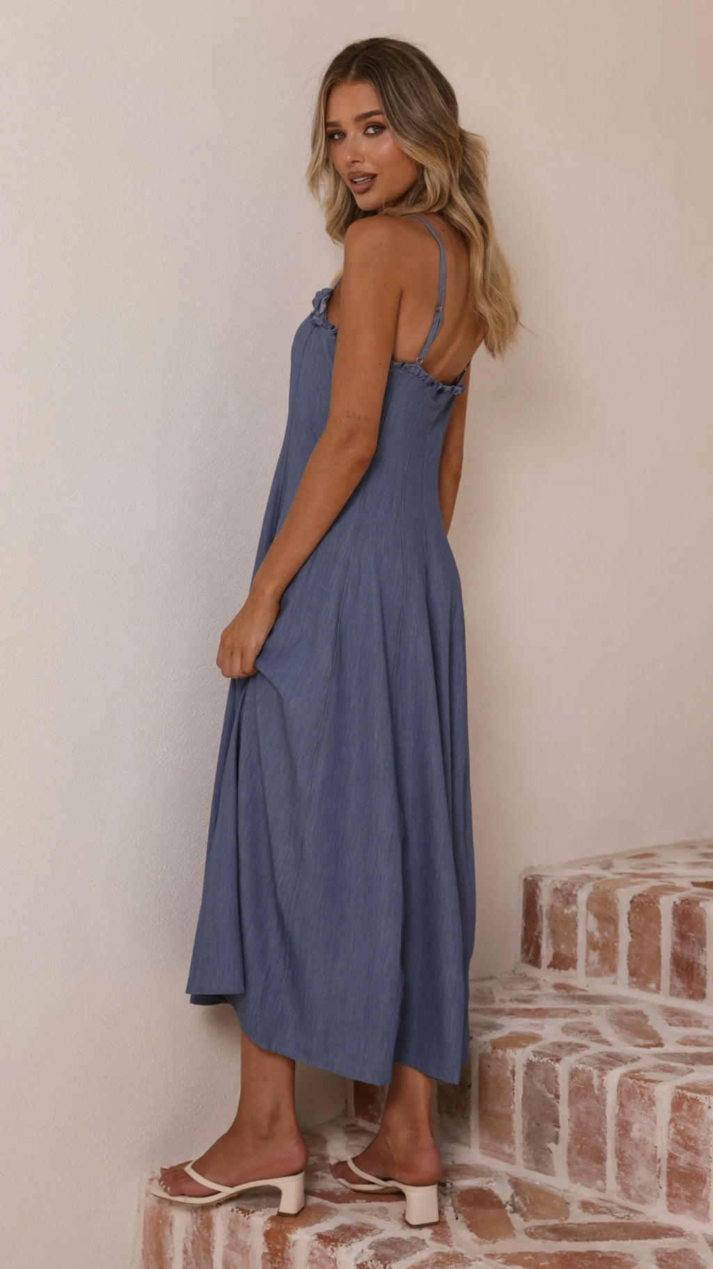 Tanya Maxi Dress - Blue Denim