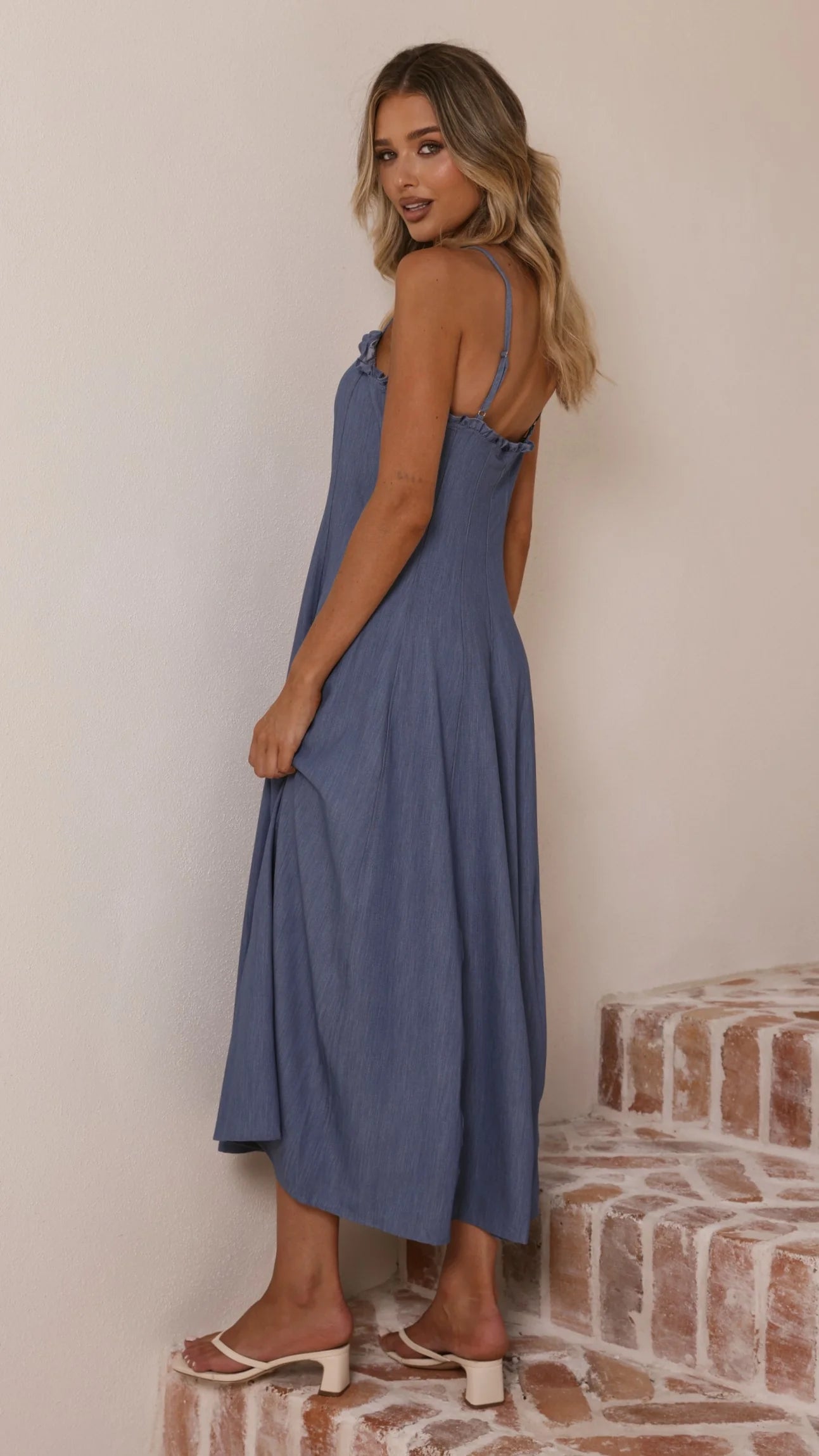 Tanya Maxi Dress - Blue Denim