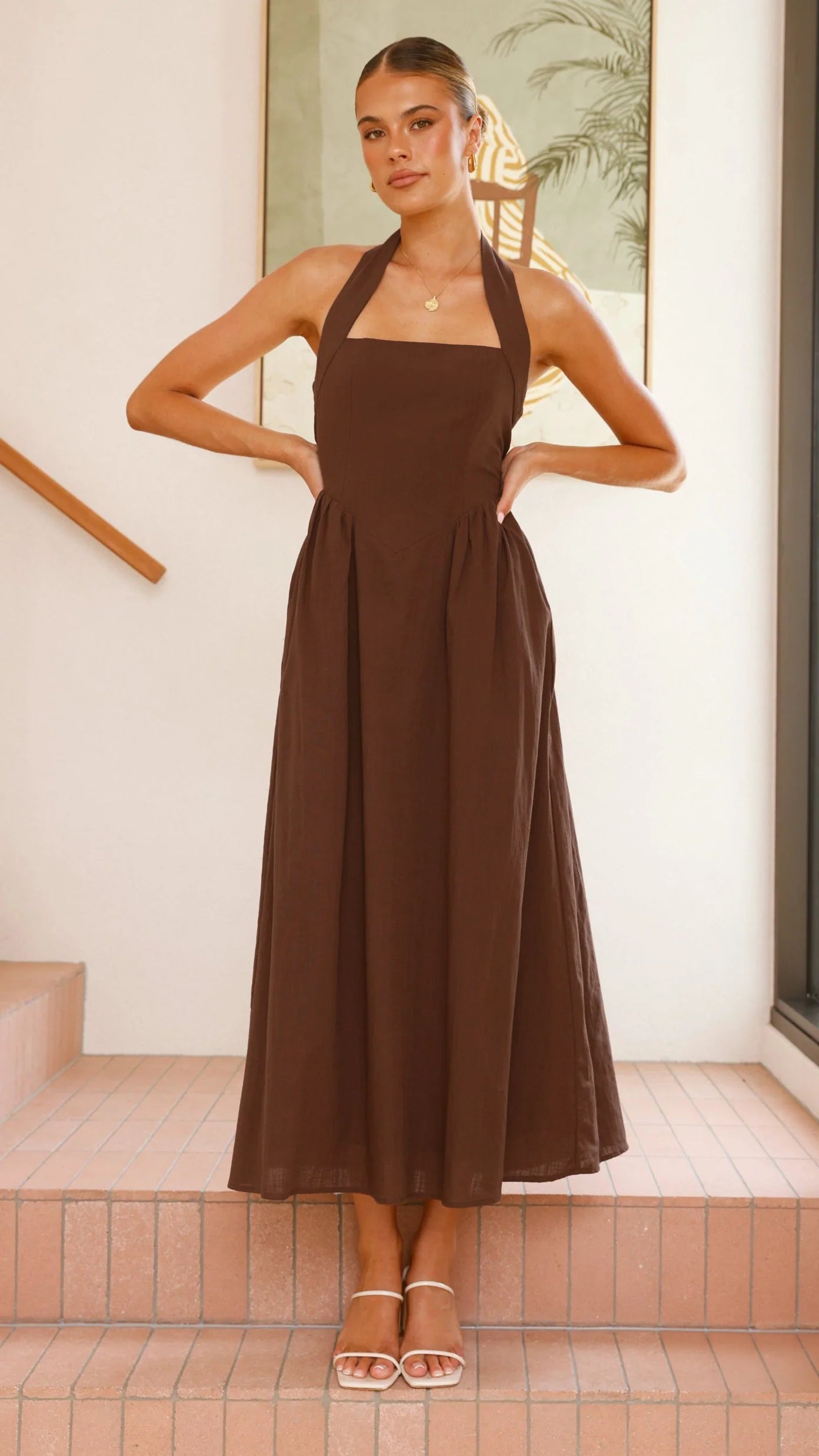 Caden Maxi Dress - Chocolate