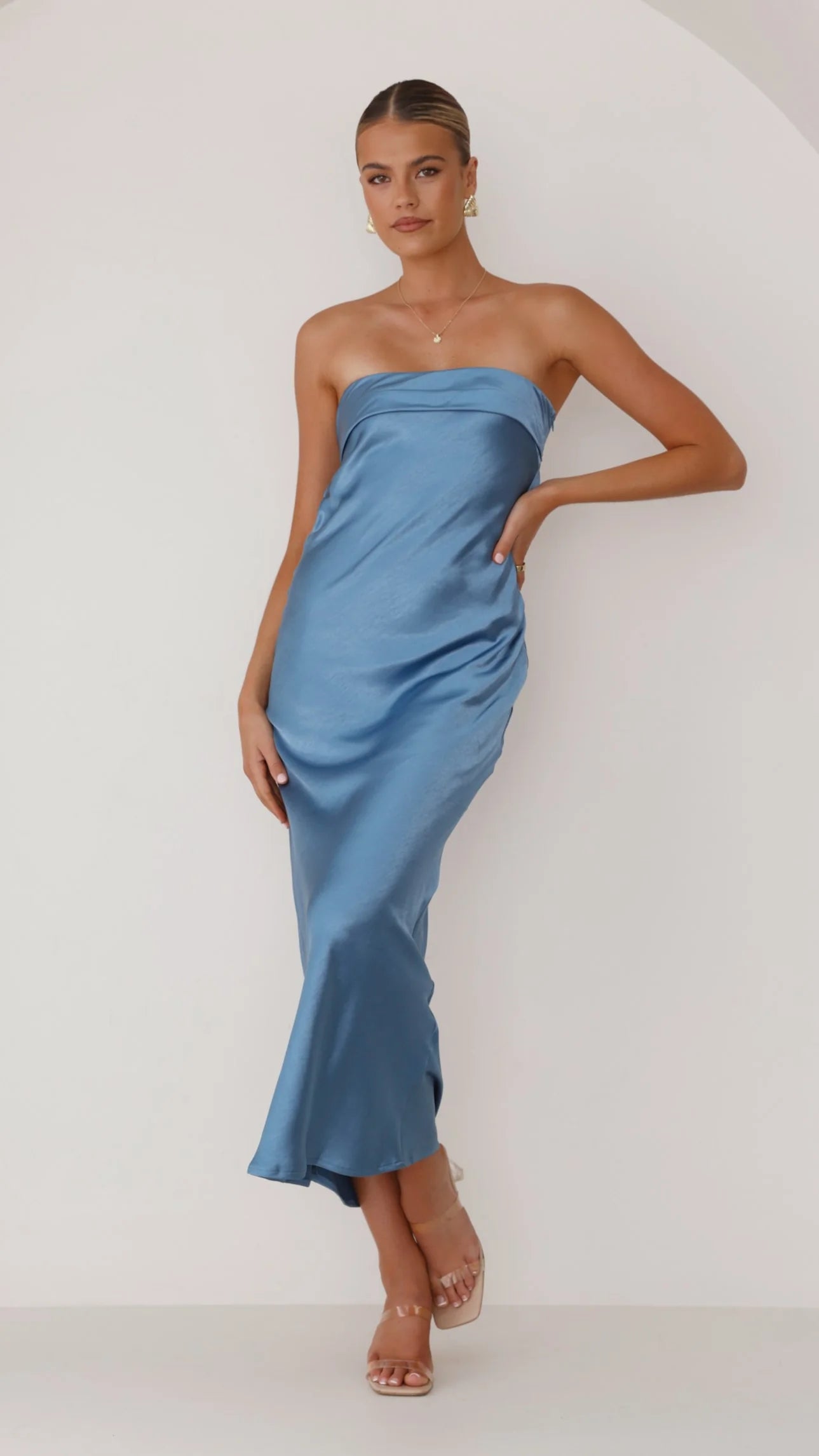 Gisele Maxi Dress - Steel Blue