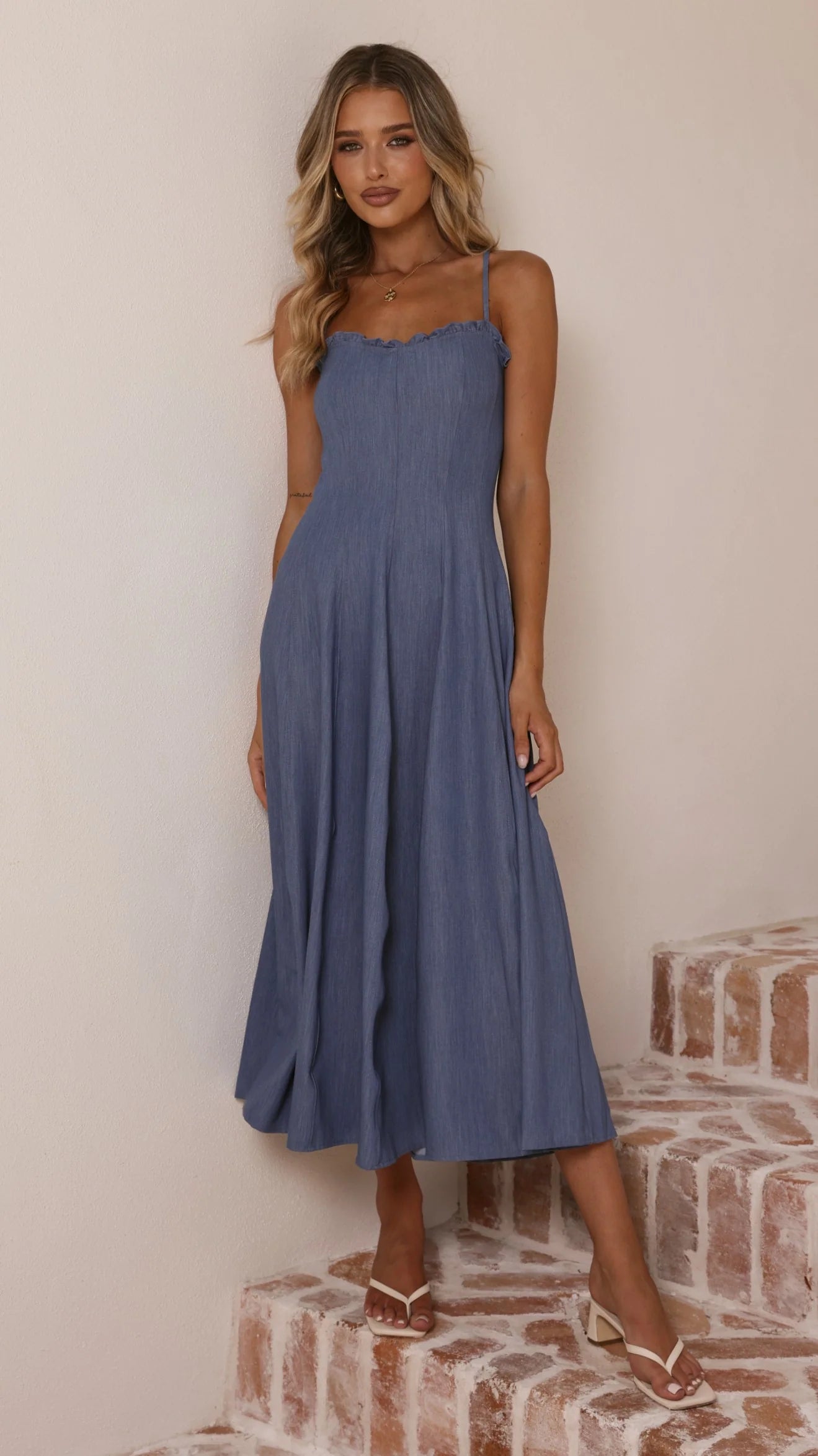 Tanya Maxi Dress - Blue Denim