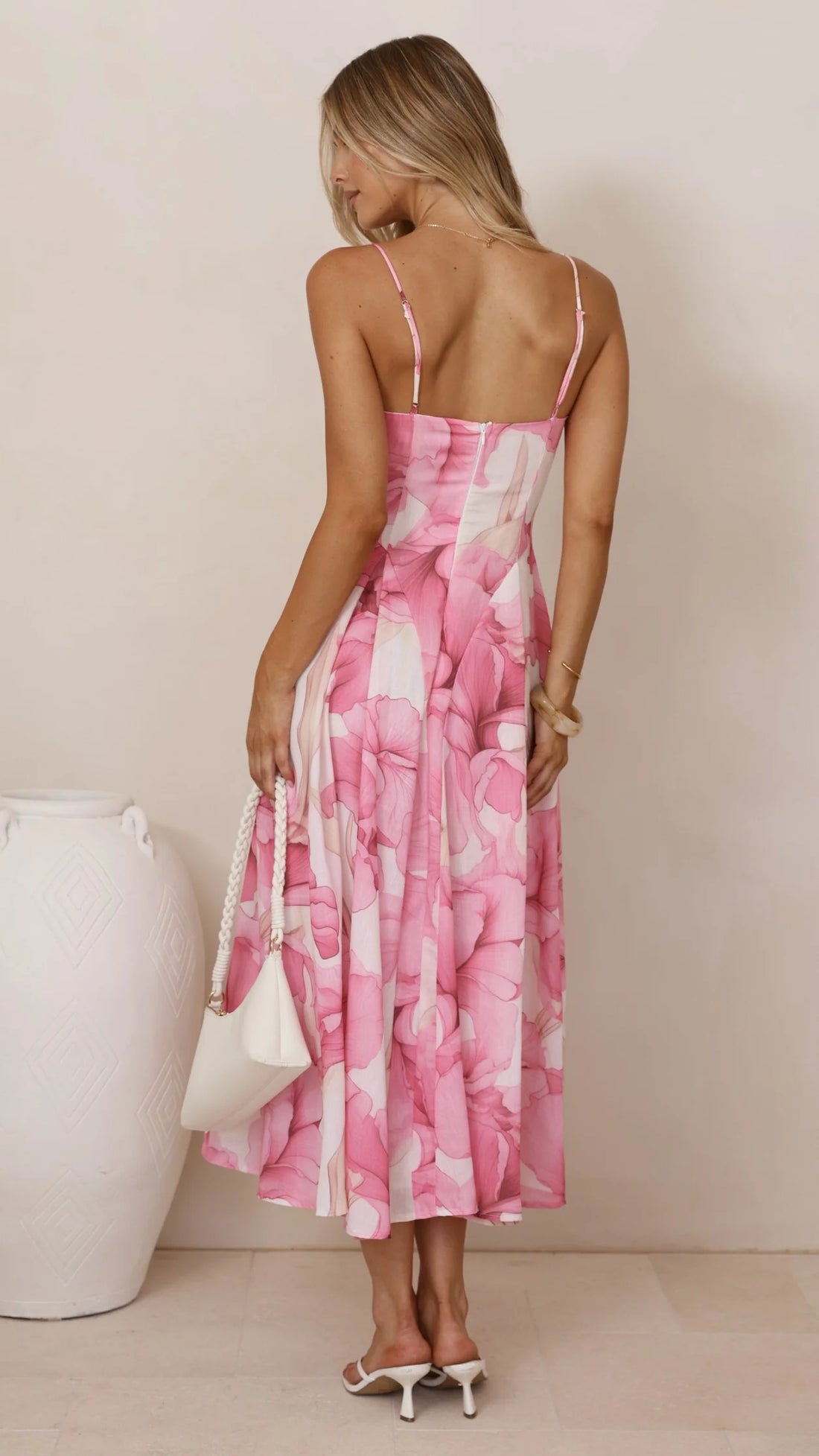 Dallas Midi Dress - Pink Floral