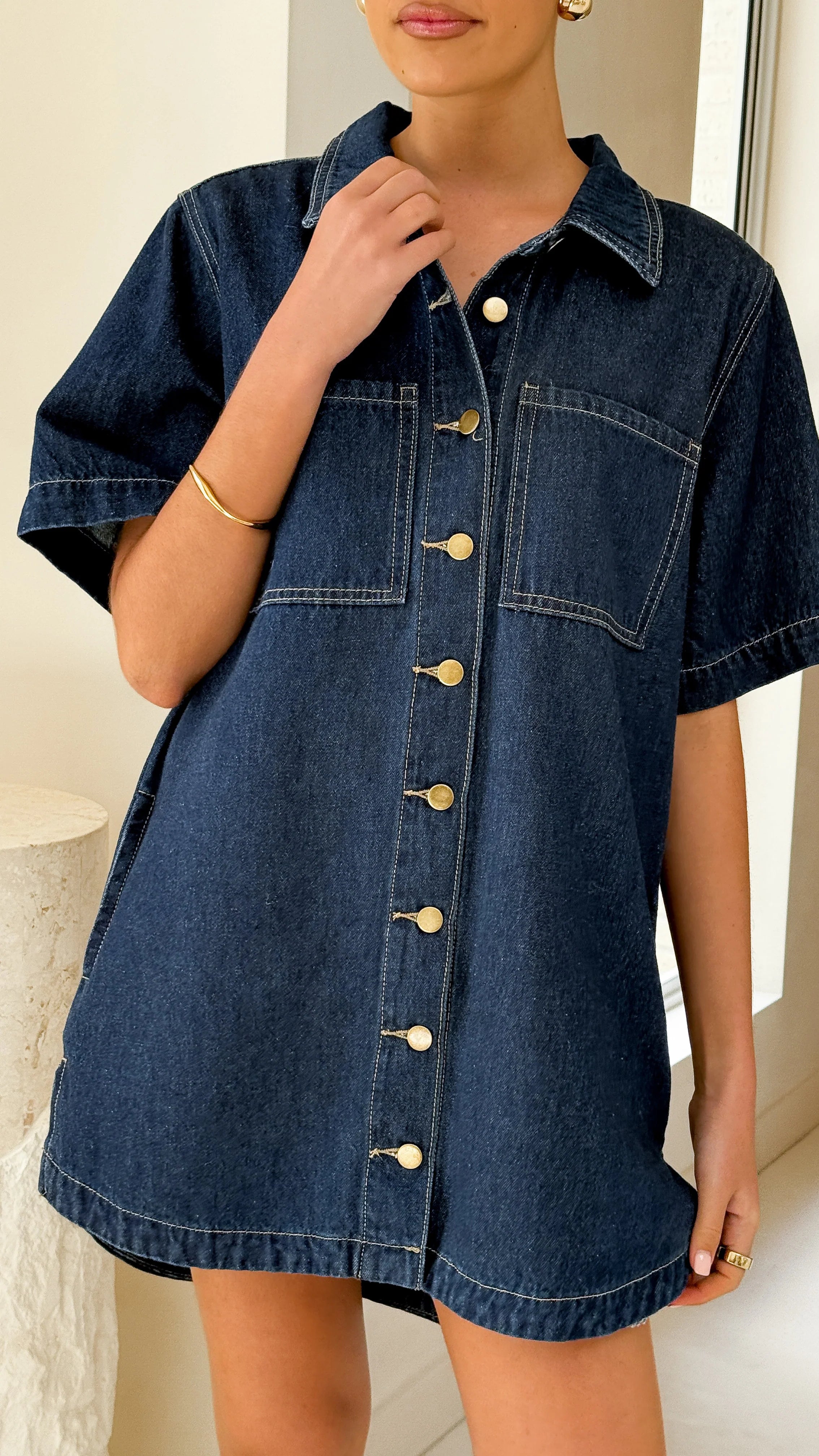 Rayna Denim Mini Dress - Indigo