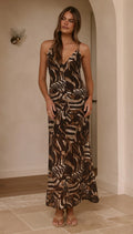 Sharn Maxi Dress - Chocolate Zebra