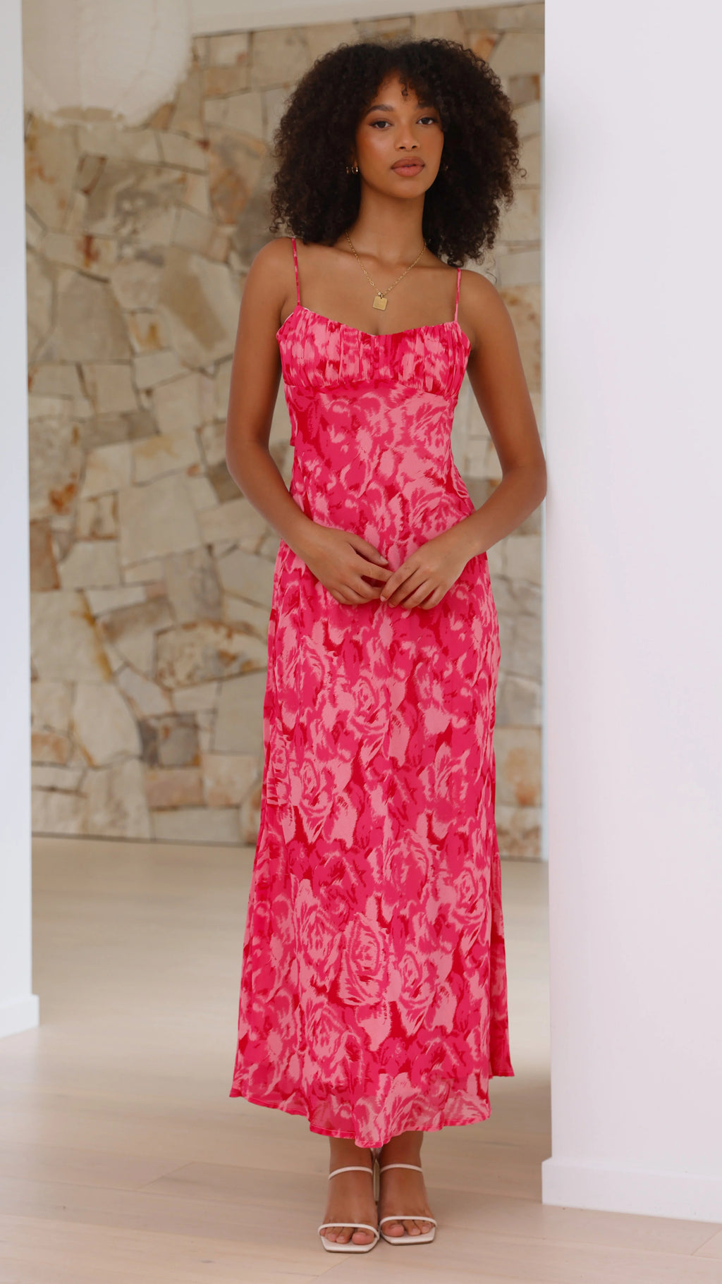 Margie Midi Dress - Pink Floral