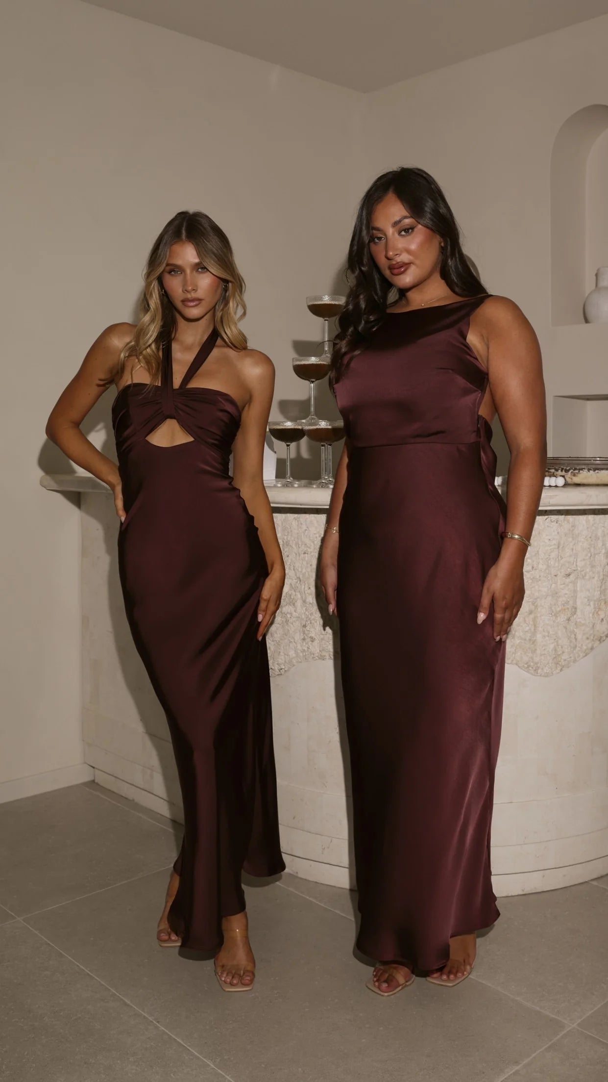 Grace Halter Maxi Dress - Chocolate