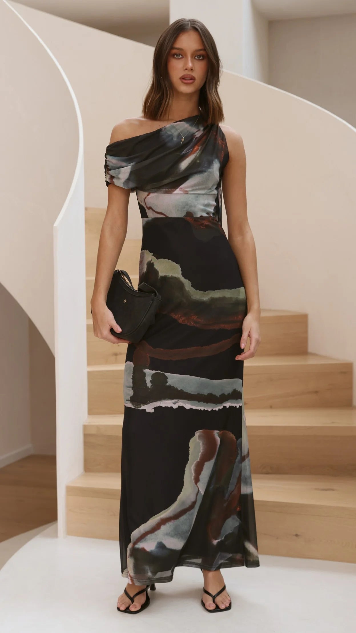 Geneva Maxi Dress - Green Abstract