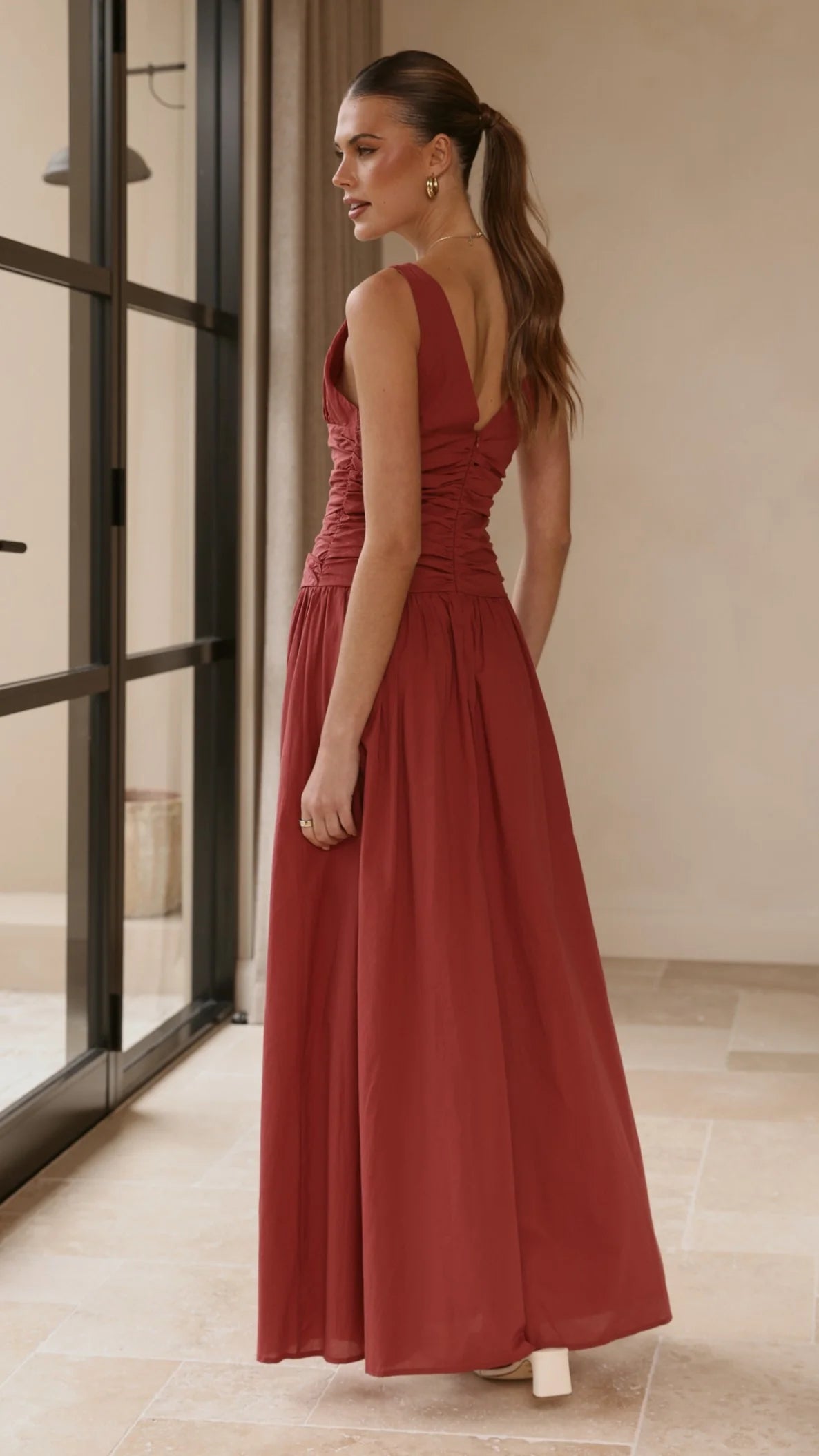 Sanya Maxi Dress - Burgundy