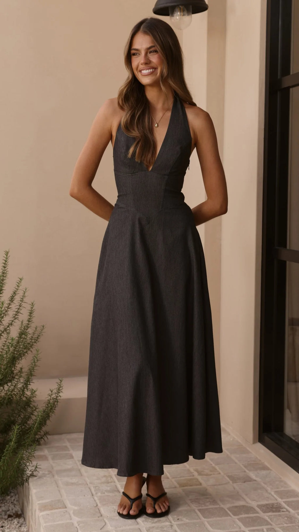 Skye Maxi Dress - Steel Grey