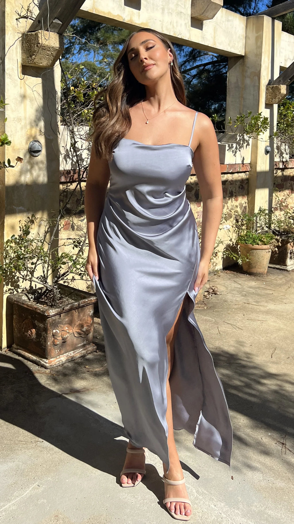 Ilana Maxi Dress - Steel Blue