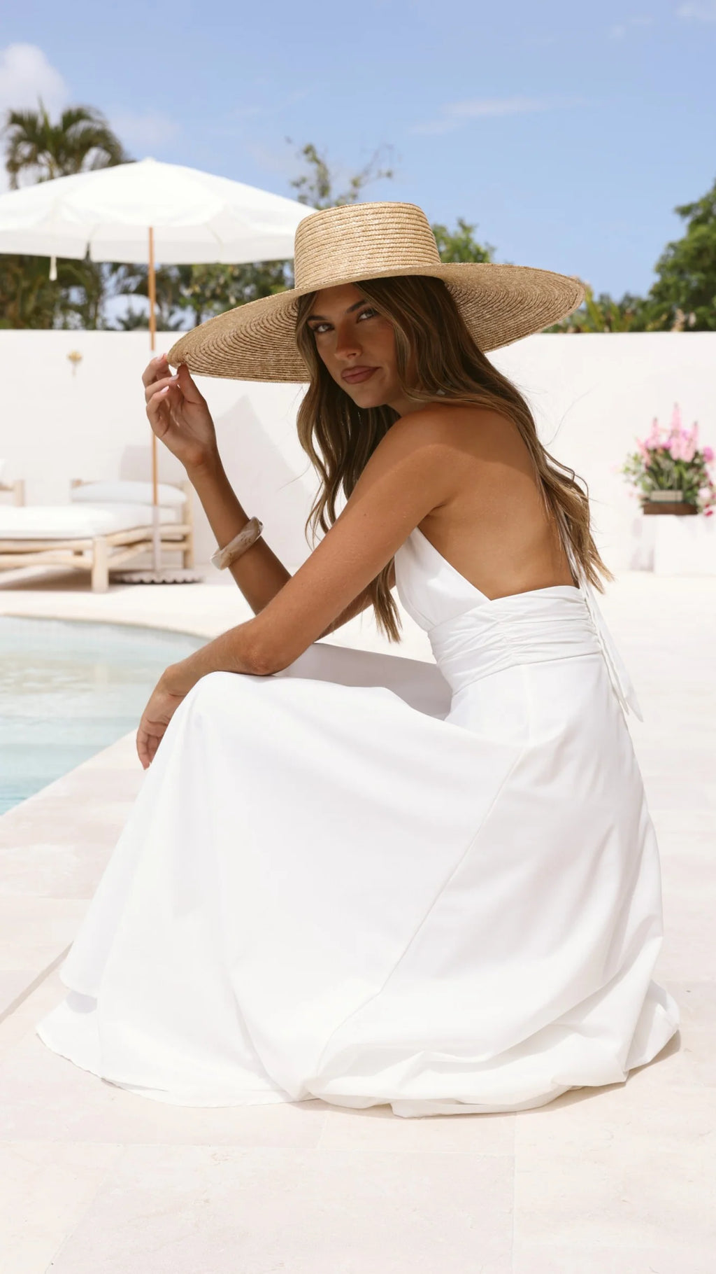 Kathy Halter Neck Maxi Dress - White