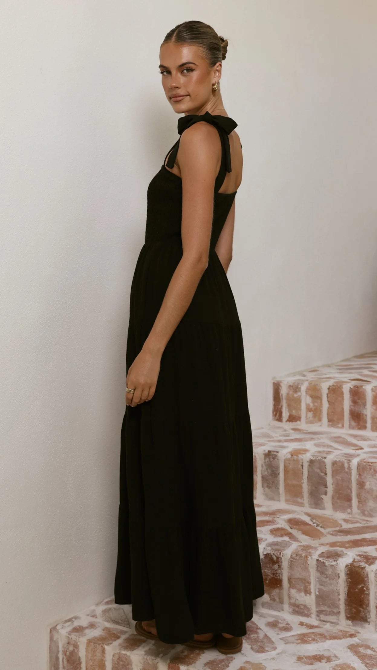 Carlina Tiered Maxi Dress - Black