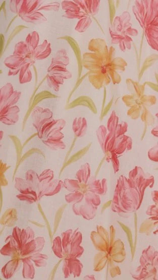 Rahima Maxi Dress - Pink/Yellow Flower