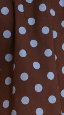 Amira Mini Dress - Choc/Blue Polka