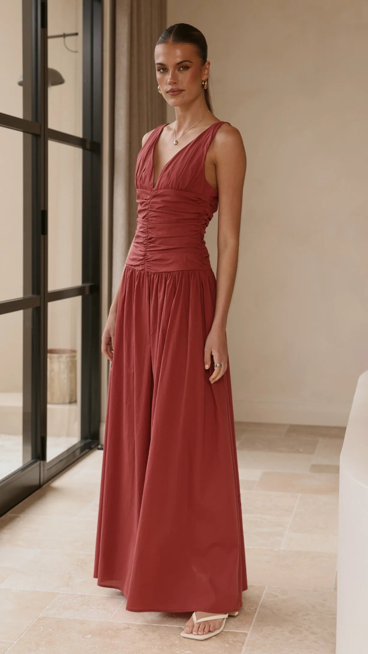 Sanya Maxi Dress - Burgundy