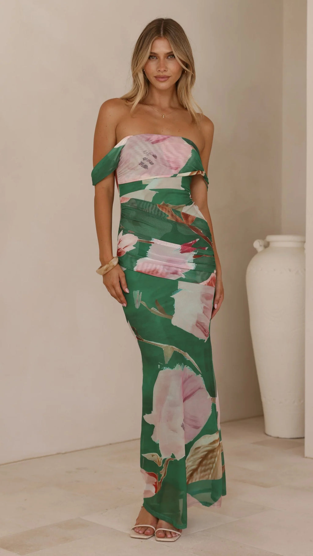 Lena Maxi Dress - Green Floral
