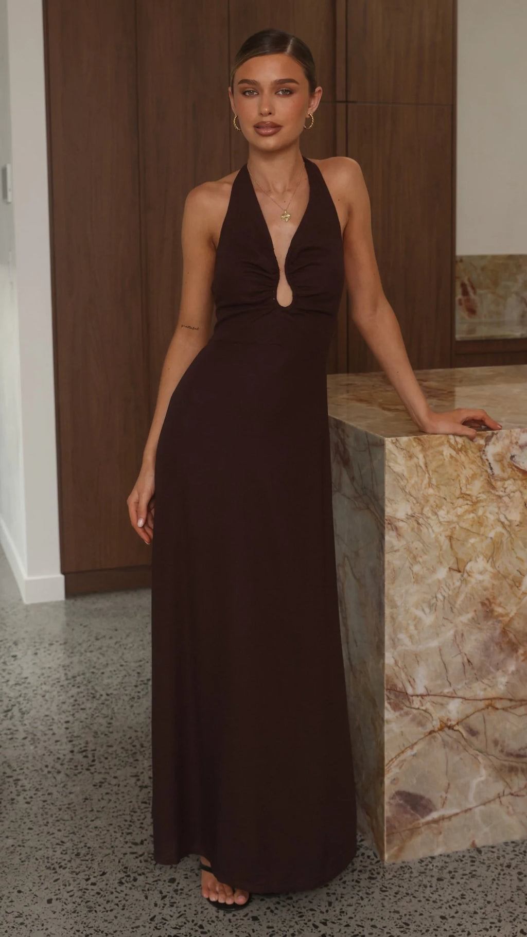 Larna Maxi Dress - Chocolate