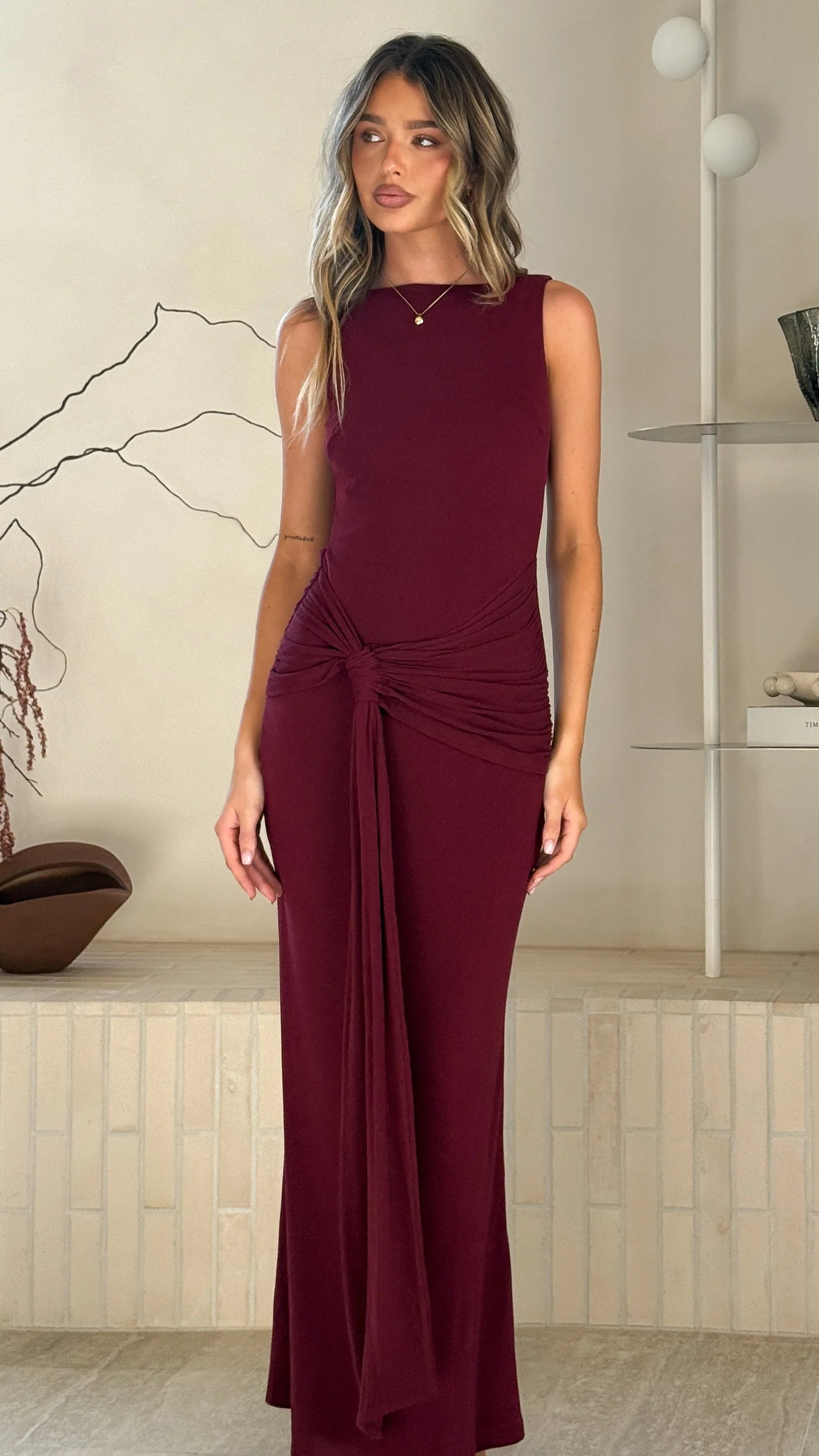Kalaia Maxi Dress - Wine