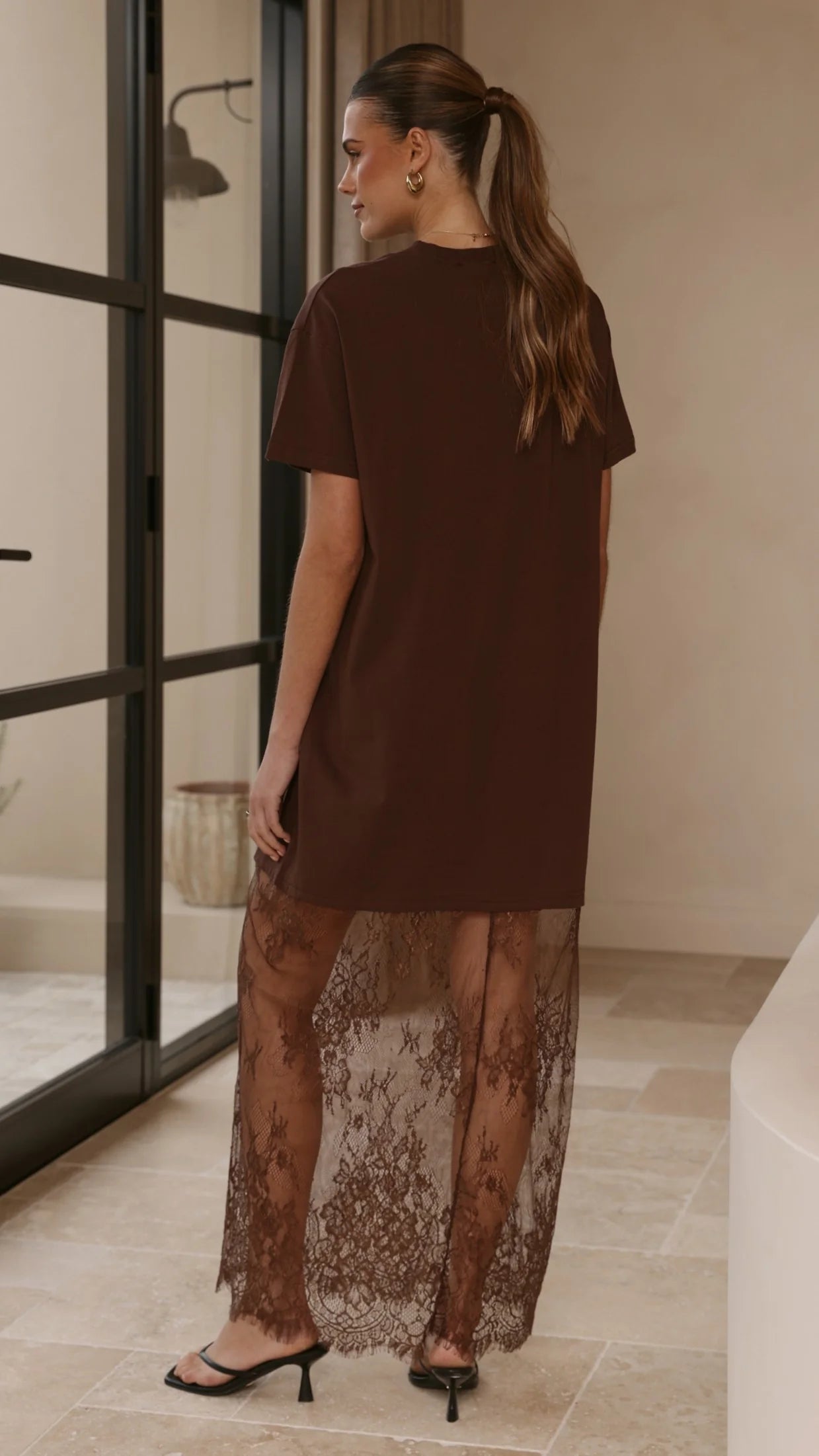 Adora T-Shirt Maxi Dress - Chocolate