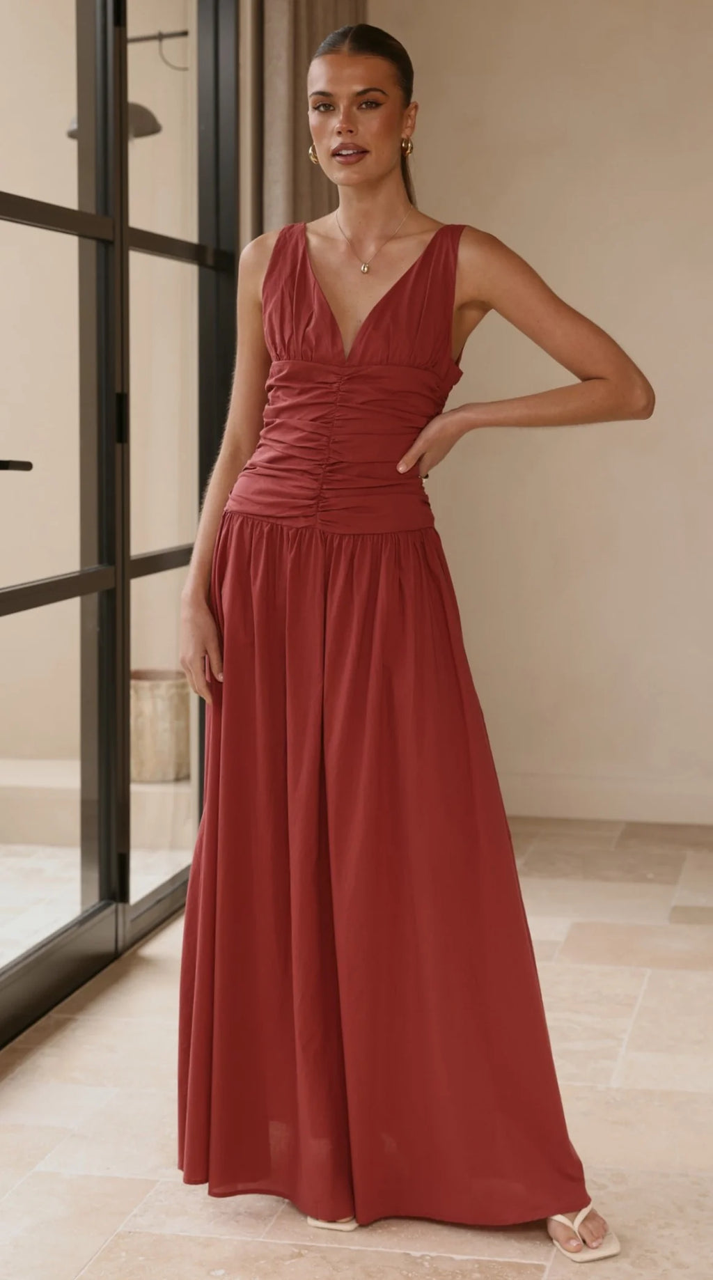 Sanya Maxi Dress - Burgundy