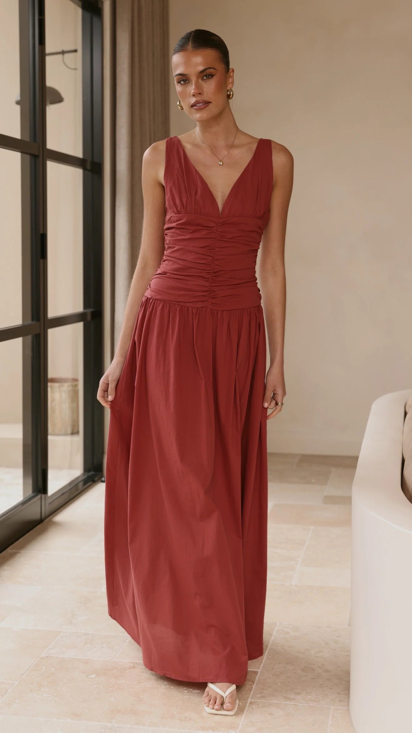 Sanya Maxi Dress - Burgundy
