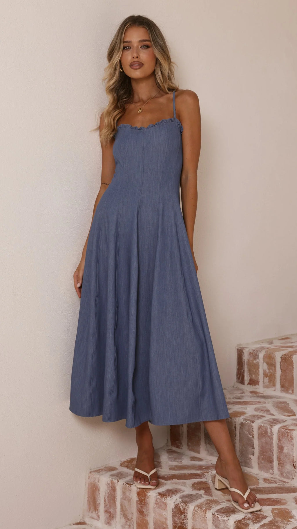 Tanya Maxi Dress - Blue Denim