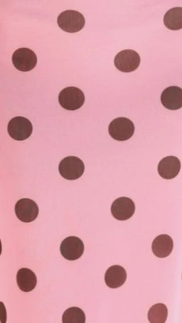 Kya Maxi Dress - Pink / Brown Polka