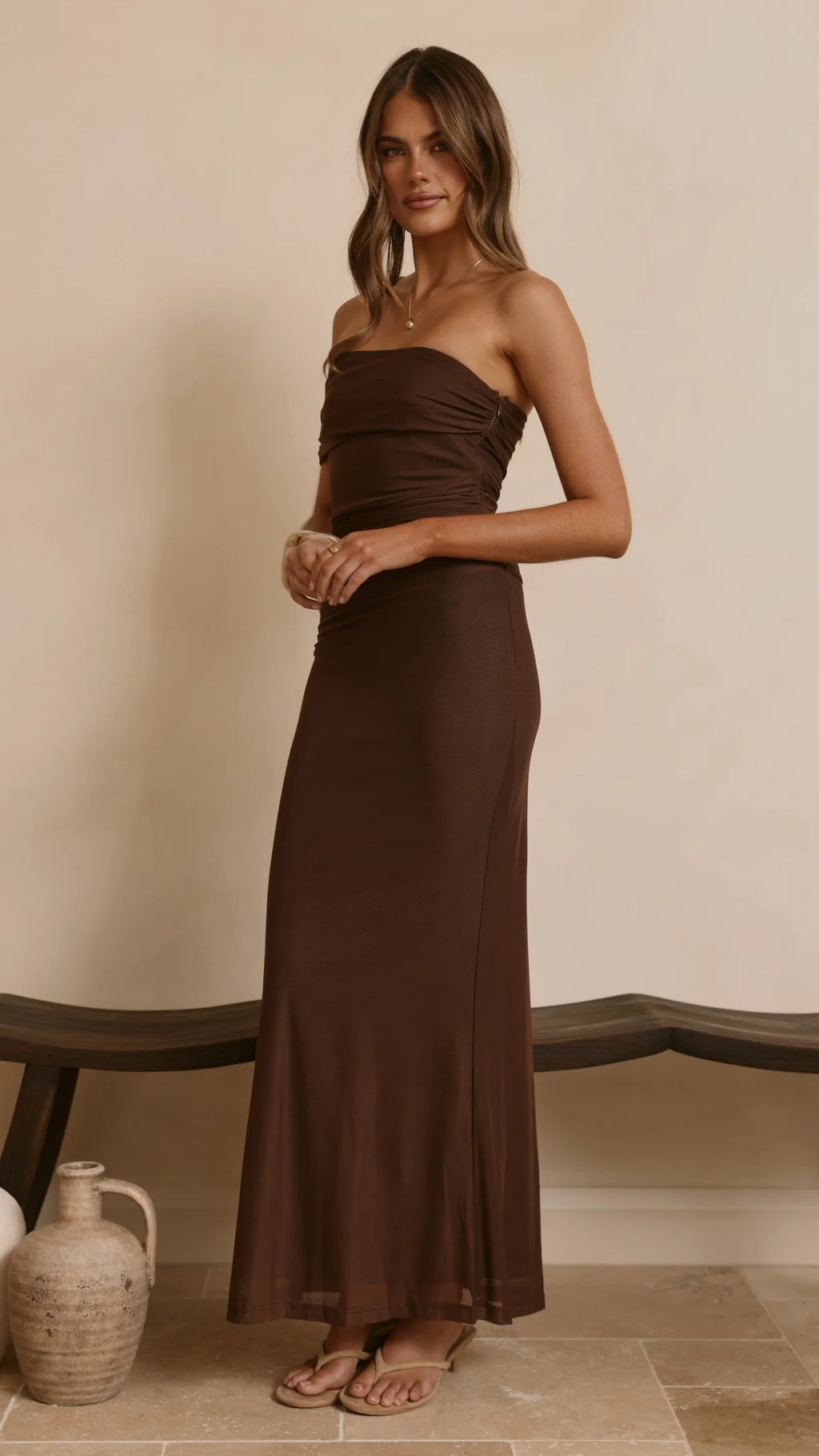 Ria Maxi Dress - Chocolate
