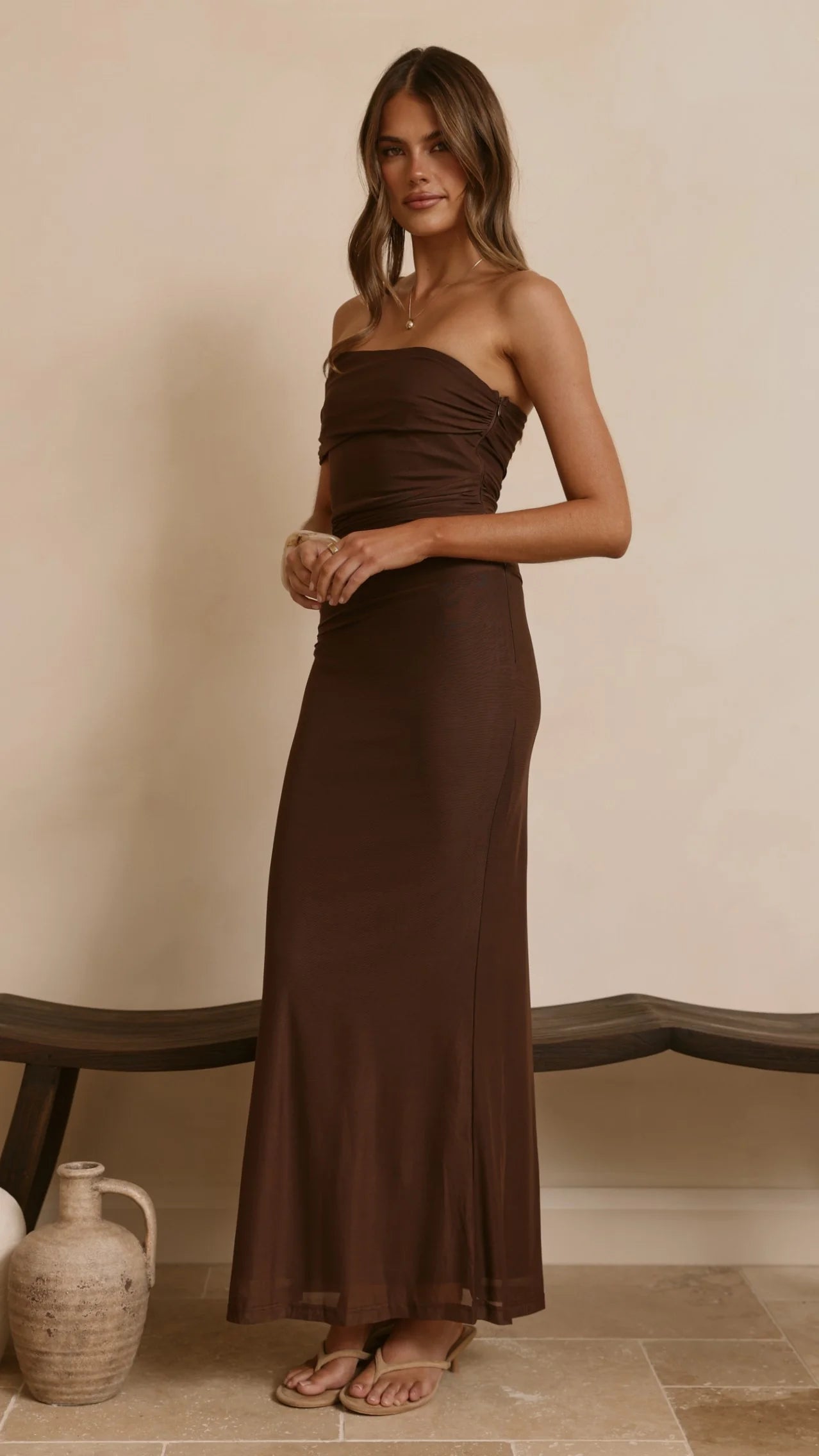 Ria Maxi Dress - Chocolate