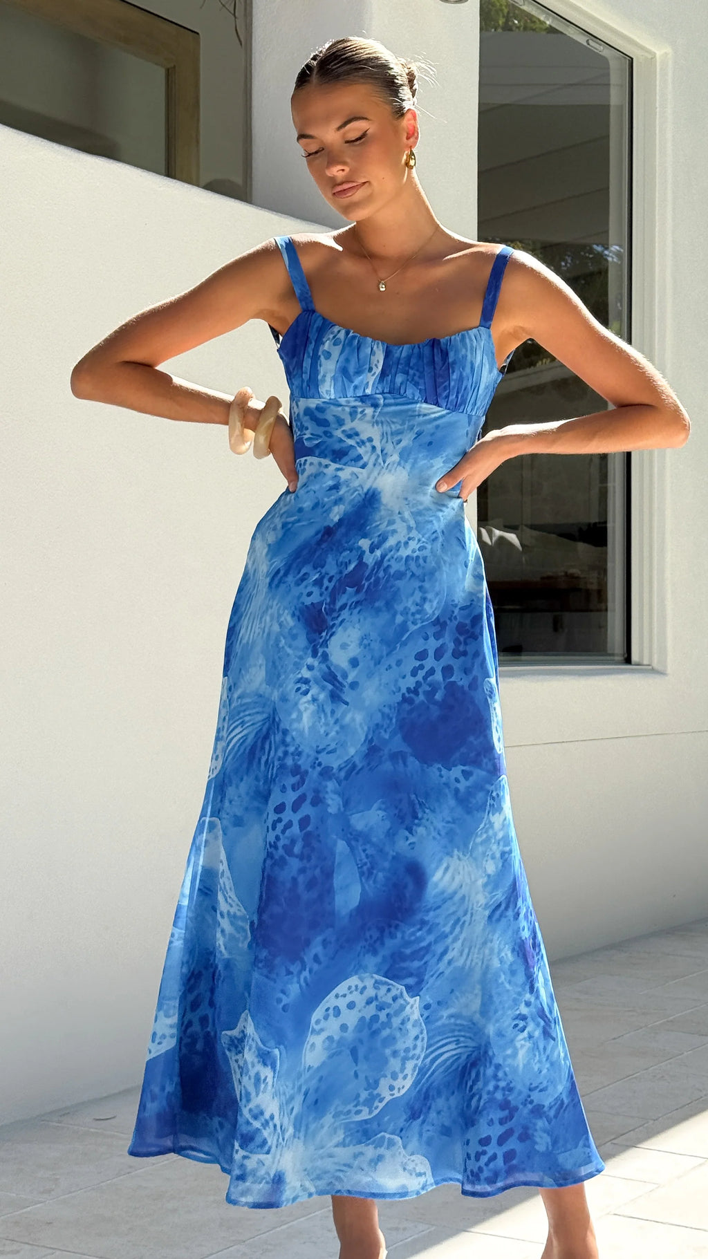 Margo Midi Dress - Ocean Blue
